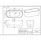 Eden Oval Free Standing Bath 1700mm