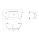 Aruba Freestanding Bathtub White 1700mm