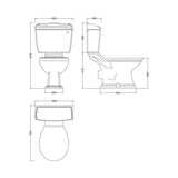 Bayswater Porchester Traditional Close Coupled Toilet With Seat
