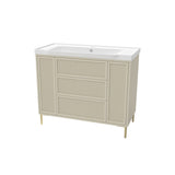 Bota stoney beige fluted floor standing vanity 1000mm