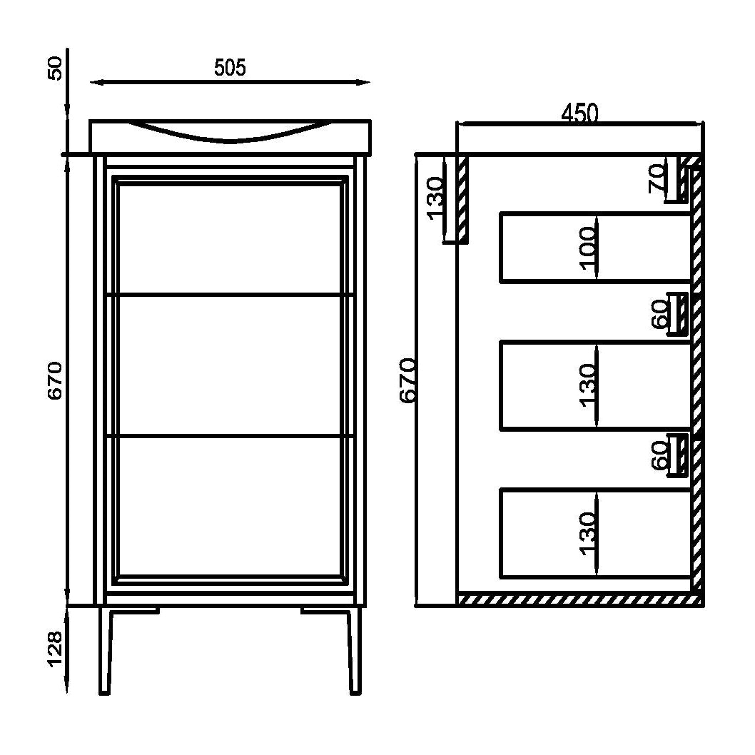 Bota 3 Drawer Floor Standing vanity