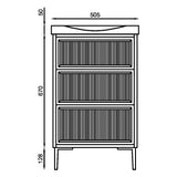 Bota stoney beige fluted 3 Drawer floor standing vanity