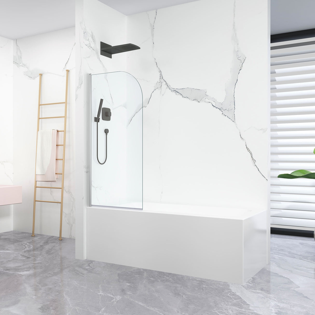 RIO Bathtub Glass Screen 900MM