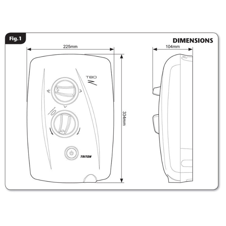 Triton T80ZFF Electric Shower - White/Chrome