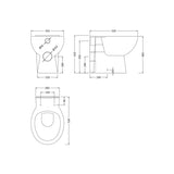 nuie Melbourne Round Back to Wall Toilet Pan