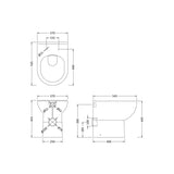 nuie Lawton Round Back to Wall Toilet Pan