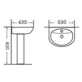 Bathroom Basic white ceramic Set - 4 Items