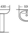 Bathroom Basic white ceramic Set - 4 Items
