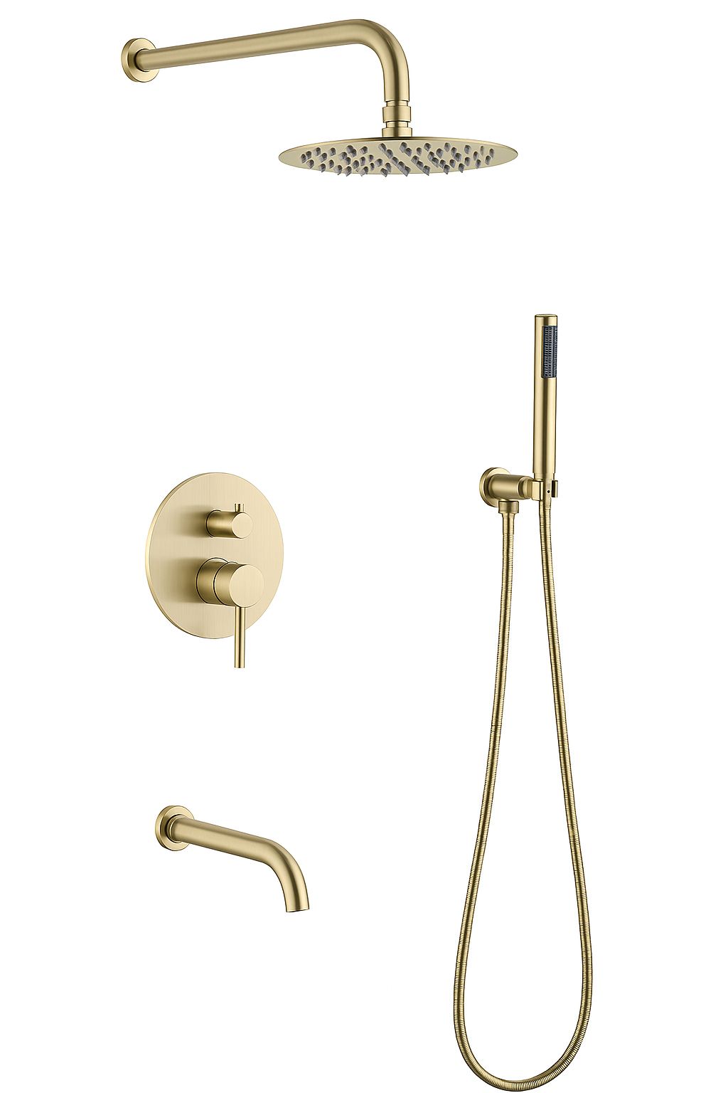 Chrysos brushed gold concealed shower mixer