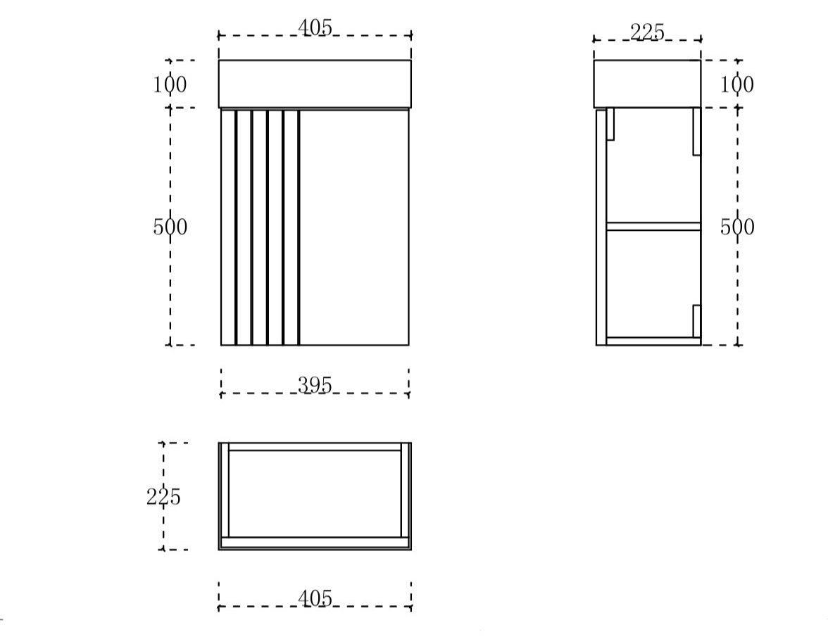 Paz wall hung cabinet vanity unit 400mm X 250mm