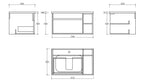 Lumen wall hung vanity cabinet 800mm X 500mm