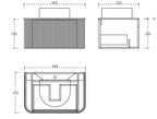 Ebano Wall Hung Fluted Cabinet Vanity 800mm X 500mm