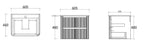 Vano wall hung fluted vanity cabinet 600mm X 500mm