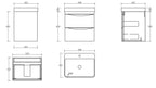 Vita wall hung vanity cabinet 600mm X 500mm