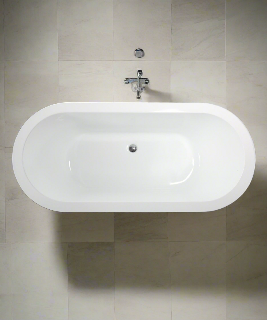 NATURA Drop in bathtub white oval style -1730MM X 780MM X 480MM ( excluding feet )