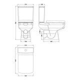 nuie Semi Flush to Wall Square Toilet Pan