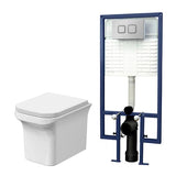 nuie Square Wall Hung Toilet With Soft Close Seat & Concealed Cistern