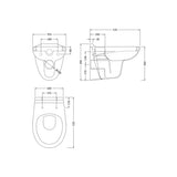 nuie 535mm Wall Hung Pan With Soft Close Seat