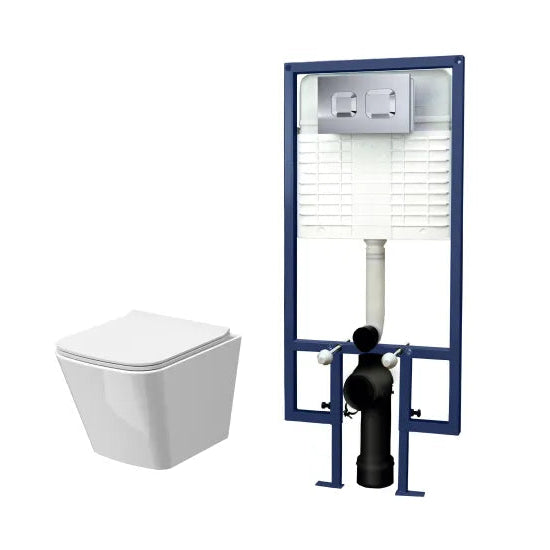 nuie 5in1 Round Wall Hung Pan & Concealed Cistern With Cistern