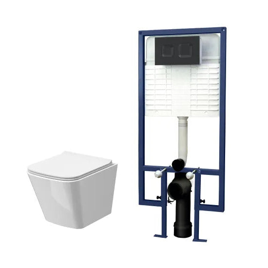 nuie 5in1 Round Wall Hung Pan & Concealed Cistern With Cistern