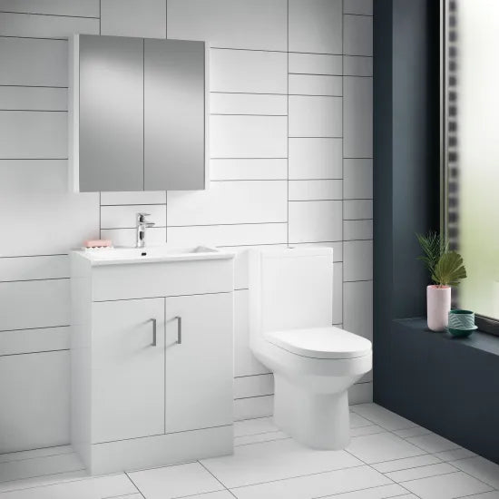 nuie Harmony 380mm Semi Flush-to-Wall Toilet Pan & Cistern