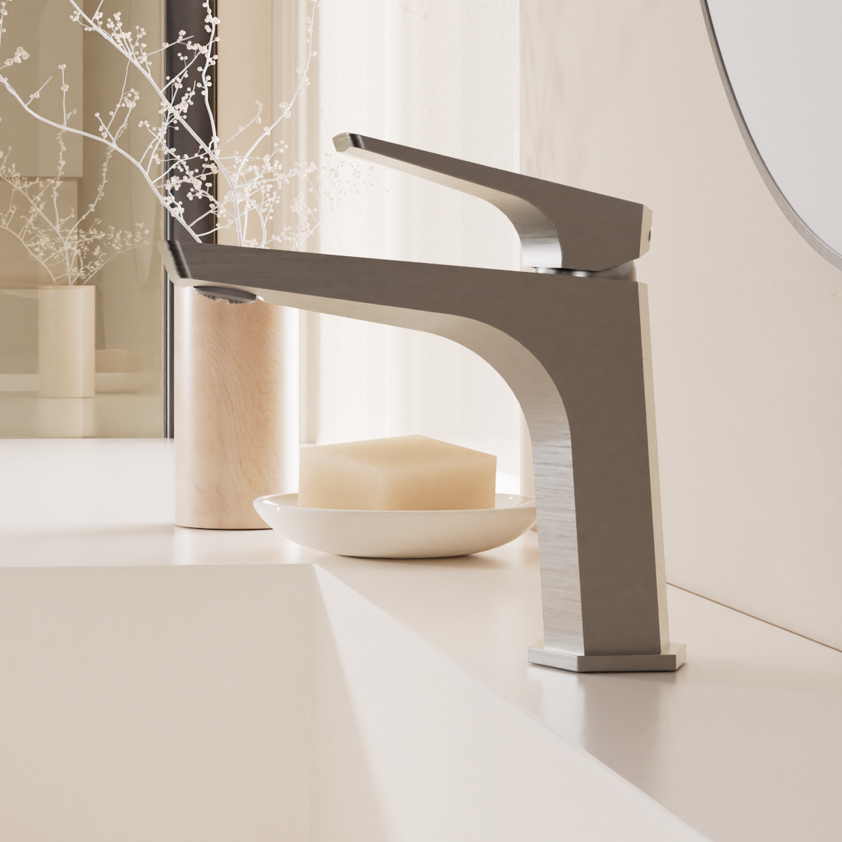 Tiva basin mixer tap brushed nickle