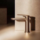 Ruvo basin mixer tap brushed bronze