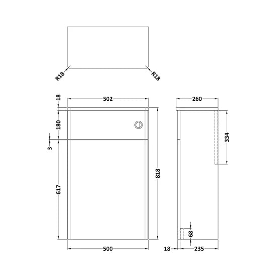 Nuie Classique 500mm Floor Standing WC Unit