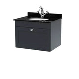 nuie Classique 1 Drawer Wall Hung Vanity Unit With 1 Tap Hole Marble Basin