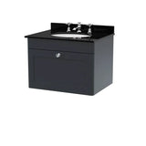 nuie Classique 1 Drawer Wall Hung Vanity Unit With 3 Tap Hole Marble Basin