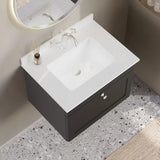nuie Classique 1 Drawer Wall Hung Vanity Unit With 1 Tap Hole Marble Basin