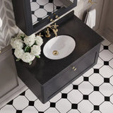 nuie Classique 1 Drawer Wall Hung Vanity Unit With 3 Tap Hole Marble Basin