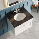 nuie Classique 1 Drawer Wall Hung Vanity Unit With 1 Tap Hole Marble Basin