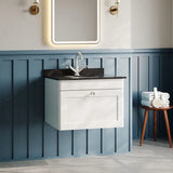 nuie Classique 1 Drawer Wall Hung Vanity Unit With 1 Tap Hole Marble Basin