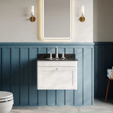 nuie Classique 1 Drawer Wall Hung Vanity Unit With 3 Tap Hole Marble Basin