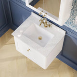 nuie Classique 1 Drawer Wall Hung Vanity Unit With 1 Tap Hole Marble Basin