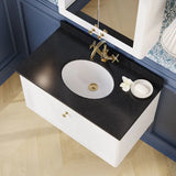 nuie Classique 1 Drawer Wall Hung Vanity Unit With 1 Tap Hole Marble Basin