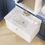 nuie Classique 1 Drawer Wall Hung Vanity Unit With 1 Tap Hole Marble Basin