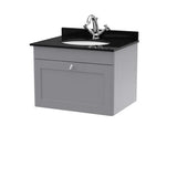 nuie Classique 1 Drawer Wall Hung Vanity Unit With 1 Tap Hole Marble Basin