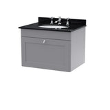 nuie Classique 1 Drawer Wall Hung Vanity Unit With 3 Tap Hole Marble Basin