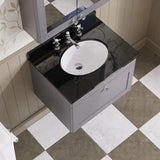 nuie Classique 1 Drawer Wall Hung Vanity Unit With 3 Tap Hole Marble Basin