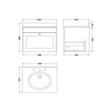 nuie Classique 1 Drawer Wall Hung Vanity Unit With 3 Tap Hole Marble Basin