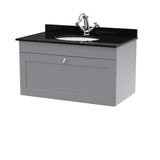 nuie Classique 1 Drawer Wall Hung Vanity Unit With 1 Tap Hole Marble Basin