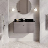 nuie Classique 1 Drawer Wall Hung Vanity Unit With 1 Tap Hole Marble Basin