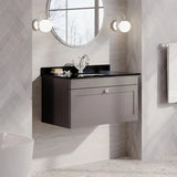 nuie Classique 1 Drawer Wall Hung Vanity Unit With 1 Tap Hole Marble Basin