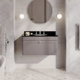nuie Classique 1 Drawer Wall Hung Vanity Unit With 3 Tap Hole Marble Basin