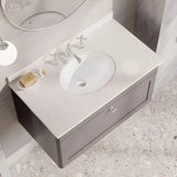 nuie Classique 1 Drawer Wall Hung Vanity Unit With 3 Tap Hole Marble Basin