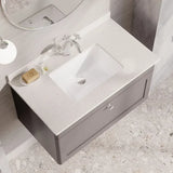 nuie Classique 1 Drawer Wall Hung Vanity Unit With 1 Tap Hole Marble Basin