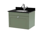 nuie Classique 1 Drawer Wall Hung Vanity Unit With 1 Tap Hole Marble Basin