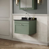 nuie Classique 1 Drawer Wall Hung Vanity Unit With 1 Tap Hole Marble Basin